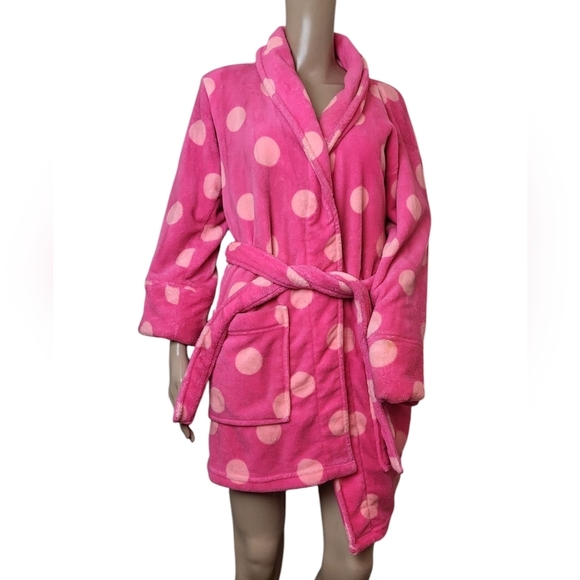 Victoria Secrets Pink Bling Polka Dot Bath Robe - Picture 1 of 5
